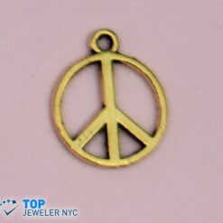 Peace Shape steel Pendant Gold plated.