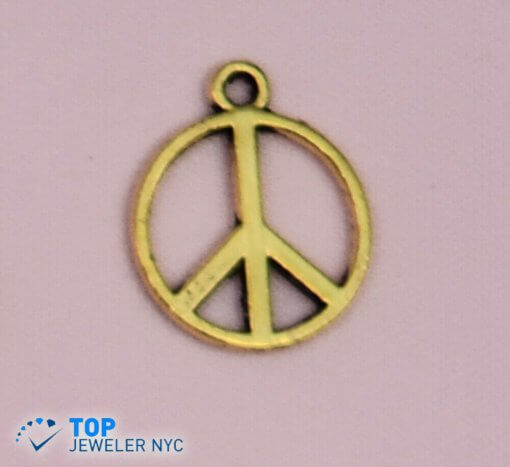 Peace Shape steel Pendant Gold plated.