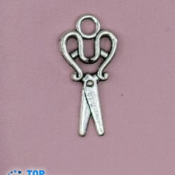 Scissors Shape Steel Pendant Silver plated.