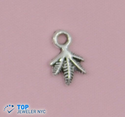 Leaf shape steel Pendant Silver plated.
