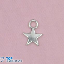 Star shape steel Pendant Silver plated.
