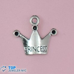 Crown shape steel Pendant Silver plated.