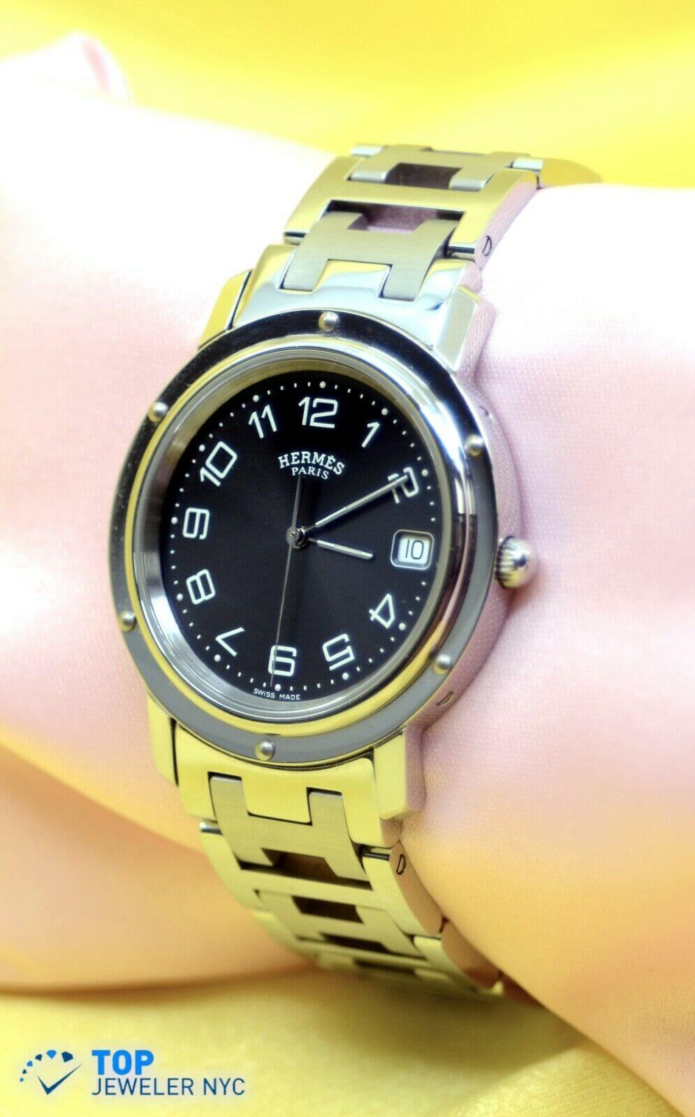 Hermes Clipper Stainless Steel Watch CL6.710 – Top Jeweler NYC