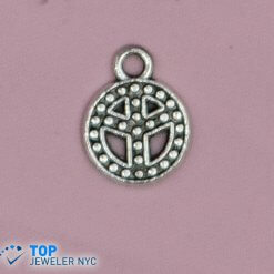 Peace Shape Steel Pendant Silver plated.