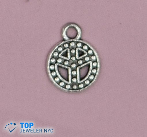 Peace Shape Steel Pendant Silver plated.