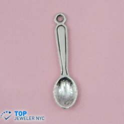 Spoon shape steel Pendant Silver plated.