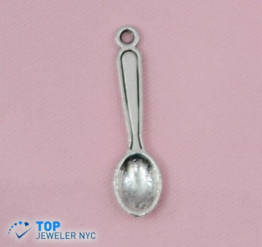 Spoon shape steel Pendant Silver plated.
