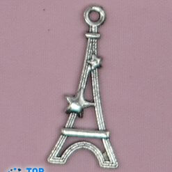 Eiffel Tower with stars shape steel Pendant Silver plated.