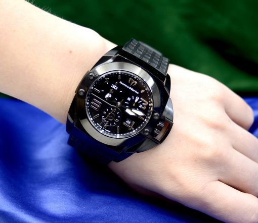 Sport TechnoMarine Men's watch Black Stainless Steel w/Date; 3 sub-dials - Image 2