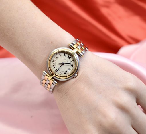 Cartier Panthere two line Stainless Steel&18K Yellow Gold Watch w/Date - Image 4
