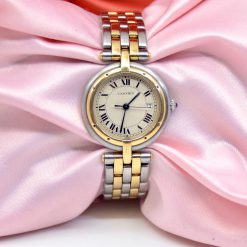 Cartier Panthere two line Stainless Steel&18K Yellow Gold Watch w/Date