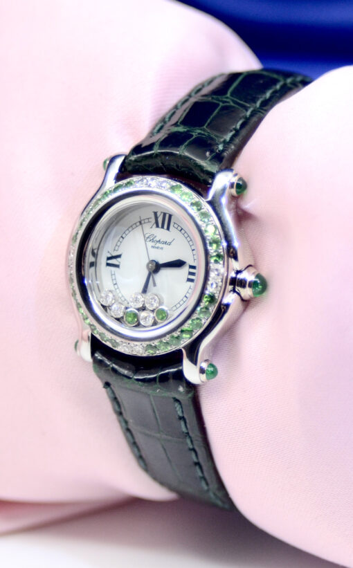 Chopard "Happy Sport" Watch Stainless Steel with Diamonds,Tsavorites - Image 3