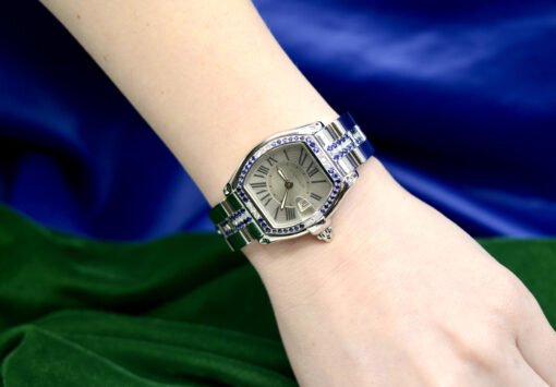Cartier Roadster Watch 2675 Stainless Steel with Diamonds, Sapphires /date - Image 2