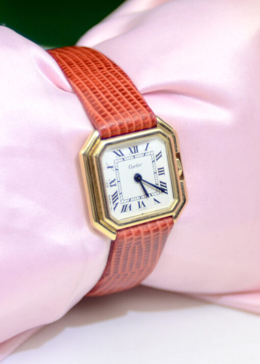 Vintage Cartier Ceinture Mechanical Watch 18K Yellow Gold 24mm - Image 4