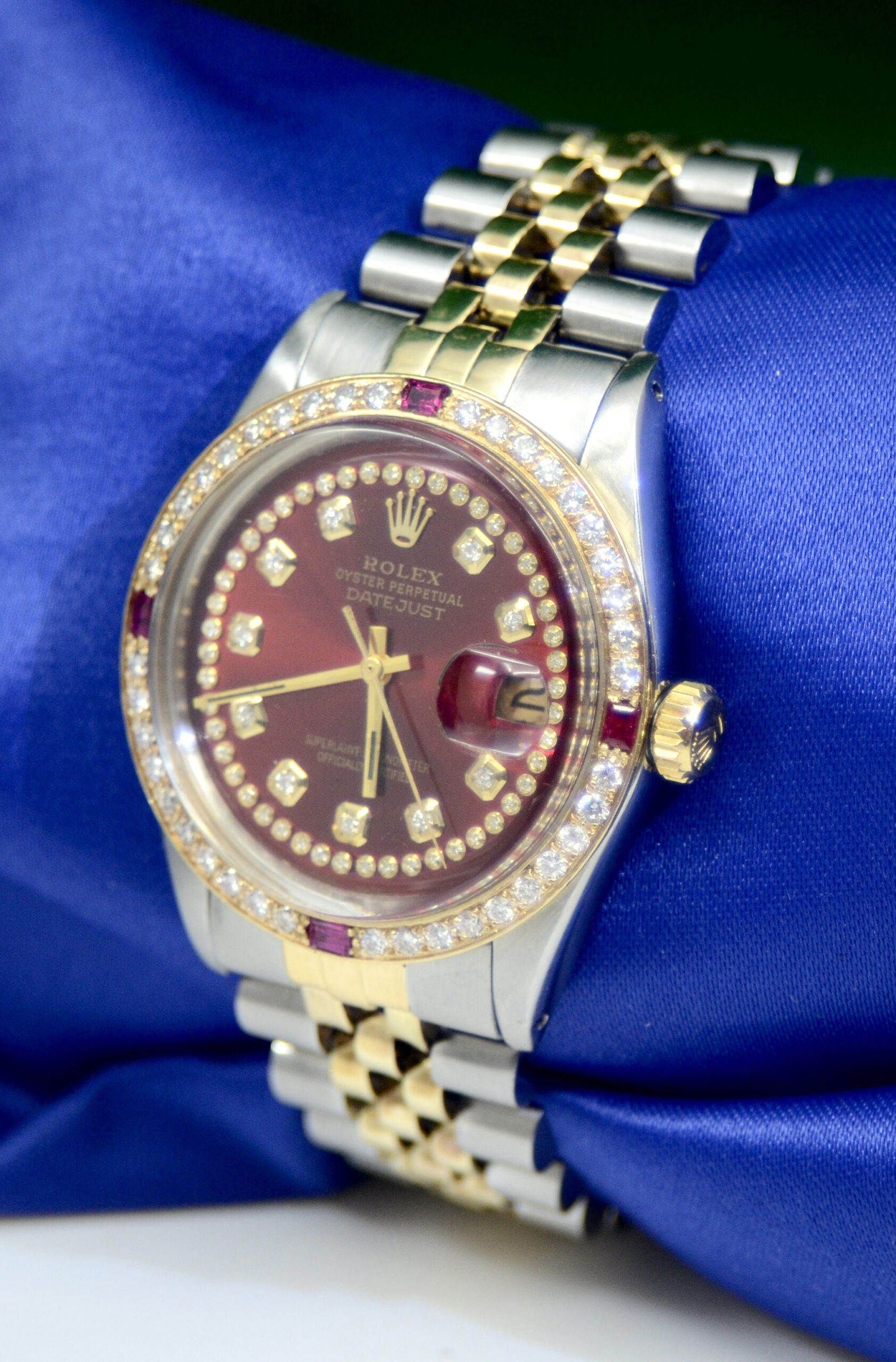 Rolex DateJust Watch 18K Yellow Gold & Stainless Steel w/Diamonds, Rubies - Image 5