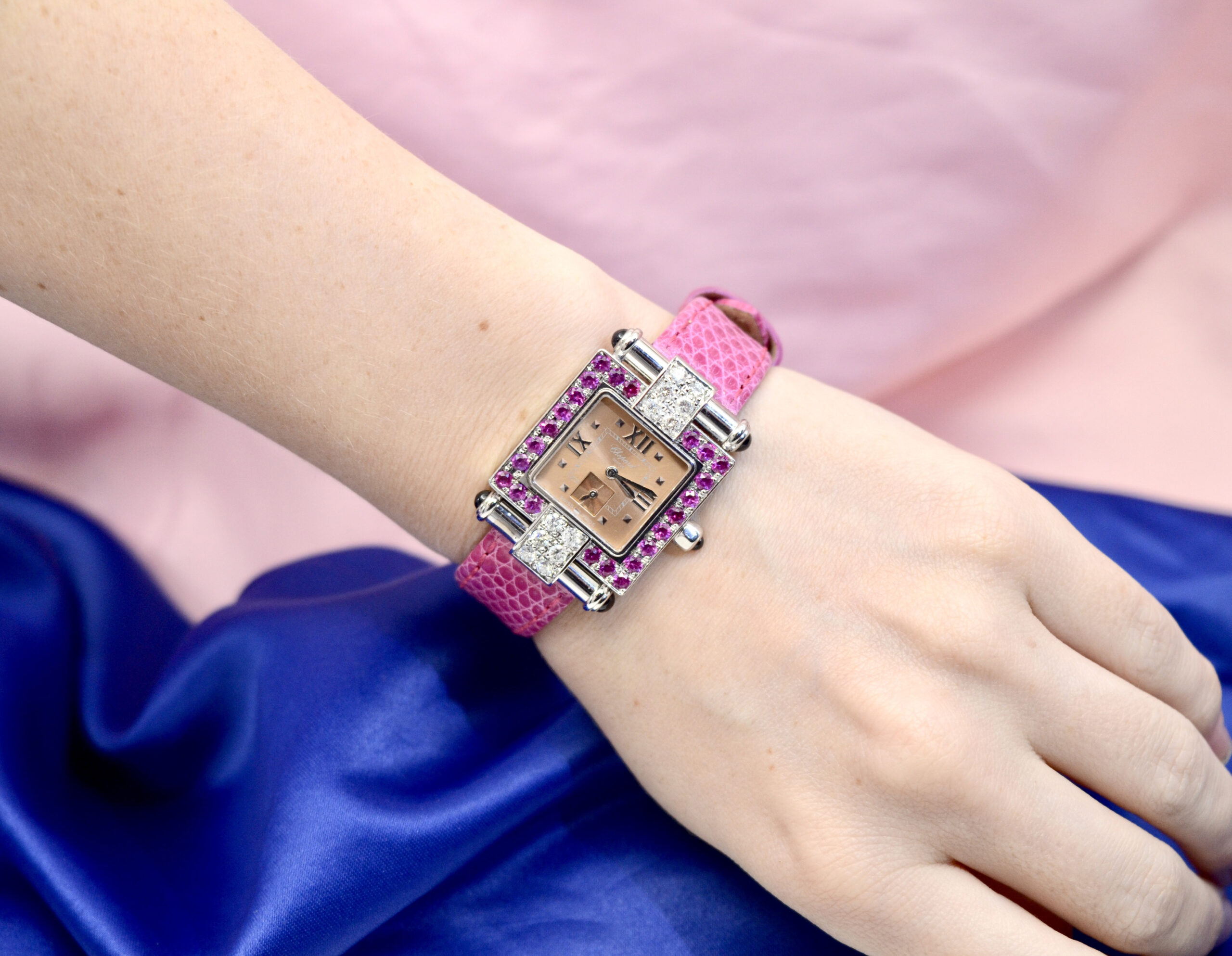 Chopard Imperiale in 18K White Gold watch with Diamonds, Rubies - Image 2