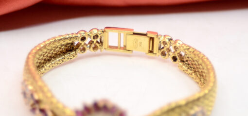 Ladies' Vintage Rolex Orchid 18K Yellow Gold watch with Diamonds, Rubies REF.: 9523 - Image 9