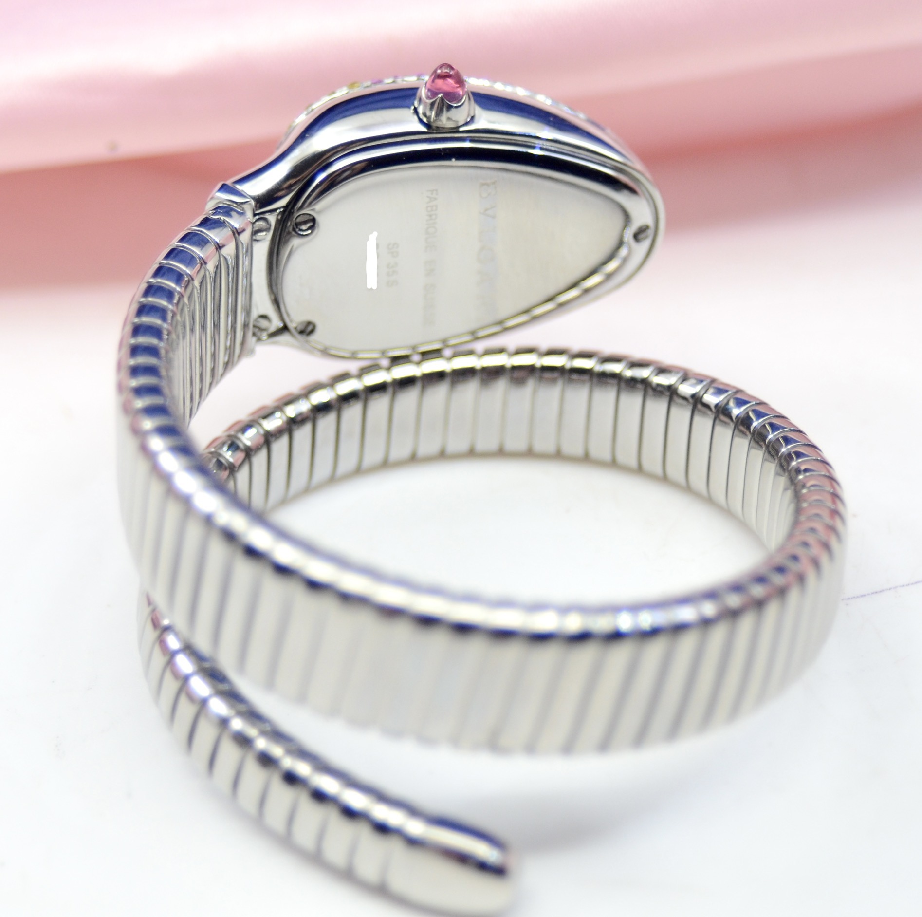 BVLGARI Serpenti Tubogas Stainless Steel Watch w/Diamonds,Sapphires,Rubies - Image 7