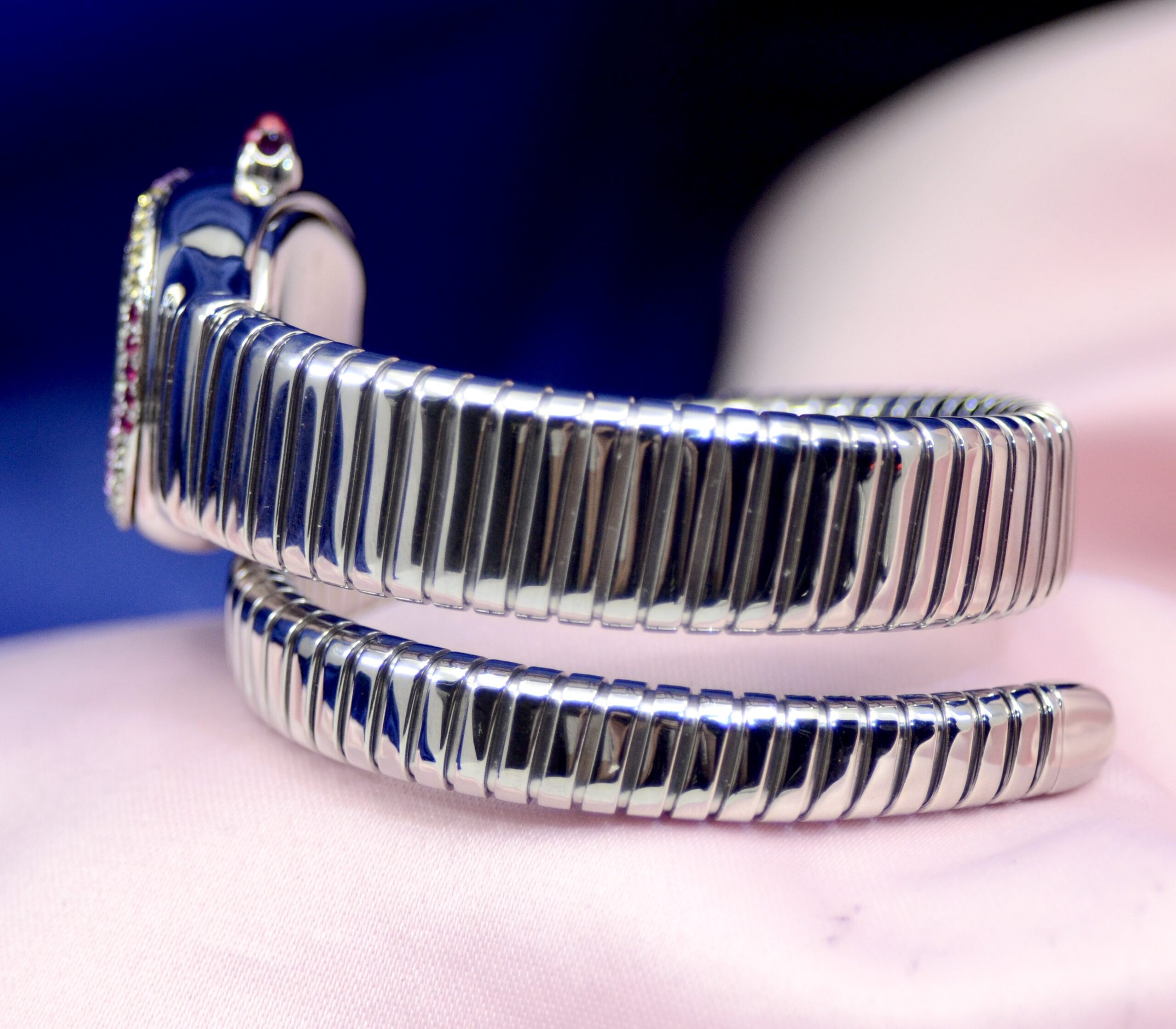 BVLGARI Serpenti Tubogas Stainless Steel Watch w/Diamonds,Sapphires,Rubies - Image 6