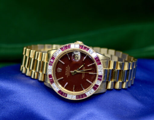 Rolex  DateJust Watch 31mm in 18K Yellow Gold  w/Diamonds, Rubies Ref. 6827 - Image 5