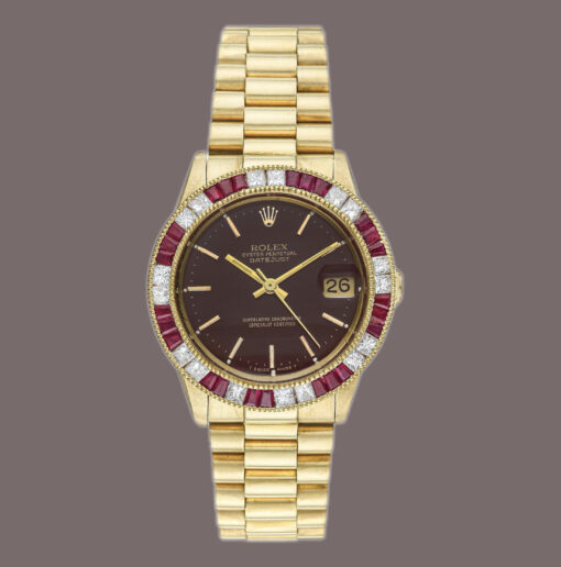 Rolex  DateJust Watch 31mm in 18K Yellow Gold  w/Diamonds, Rubies Ref. 6827