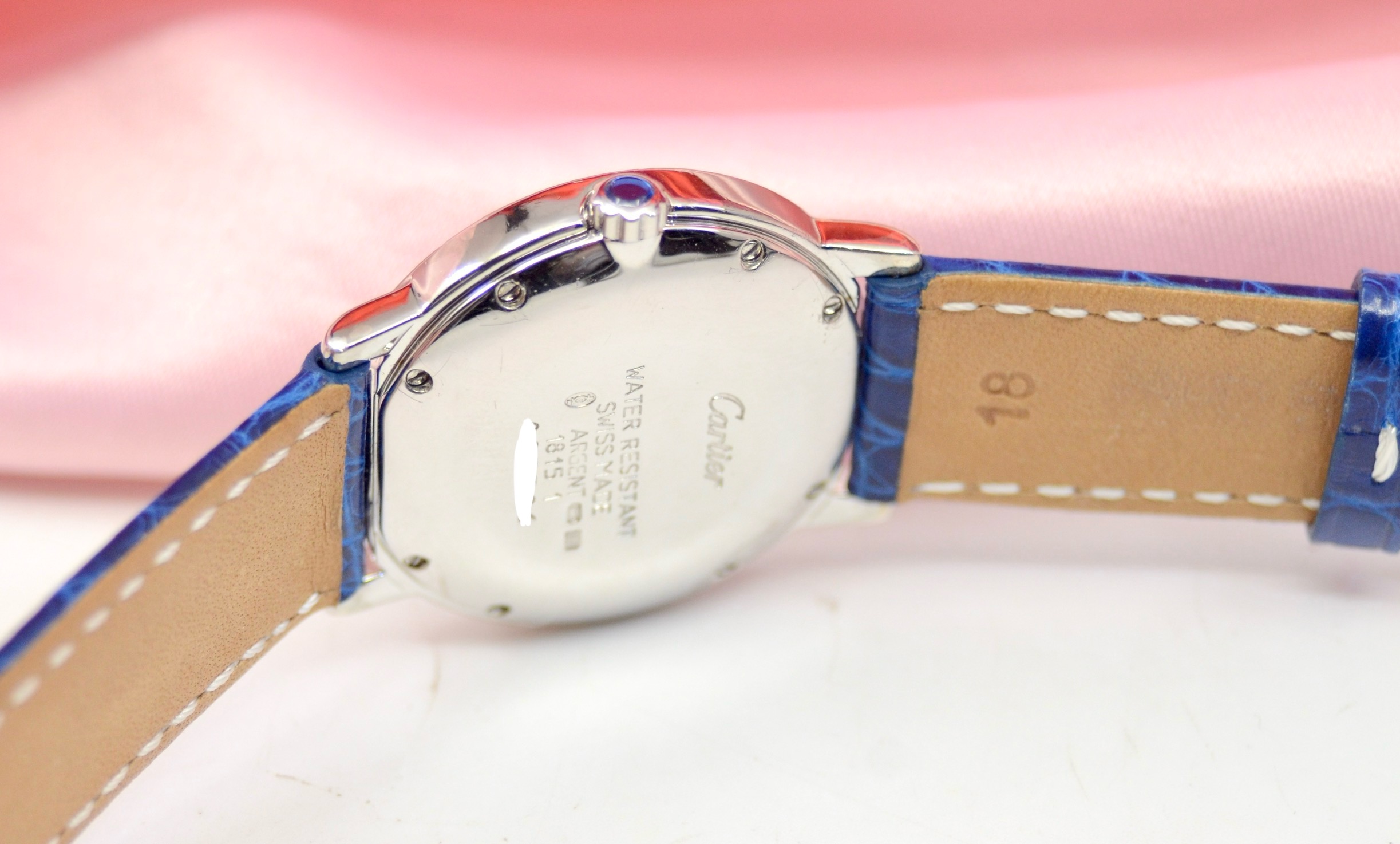 CARTIER Must De RONDE in White Gold VERMEIL watch w/Sapphires, Diamonds 1815 1 - Image 9