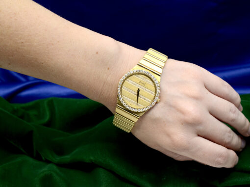 Men's Piaget Polo 18K Yellow Gold watch w/Diamonds & Box - Image 3
