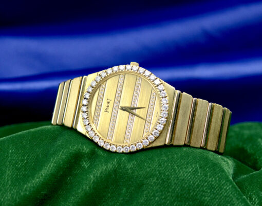 Men's Piaget Polo 18K Yellow Gold watch w/Diamonds & Box - Image 6