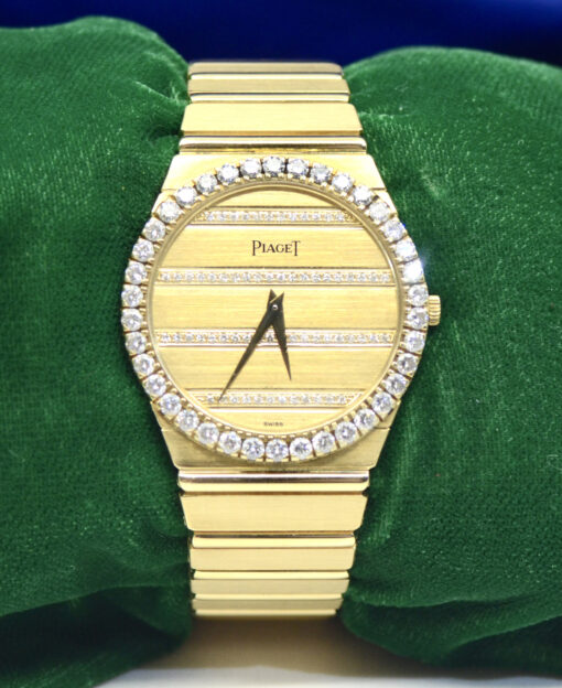 Men's Piaget Polo 18K Yellow Gold watch w/Diamonds & Box