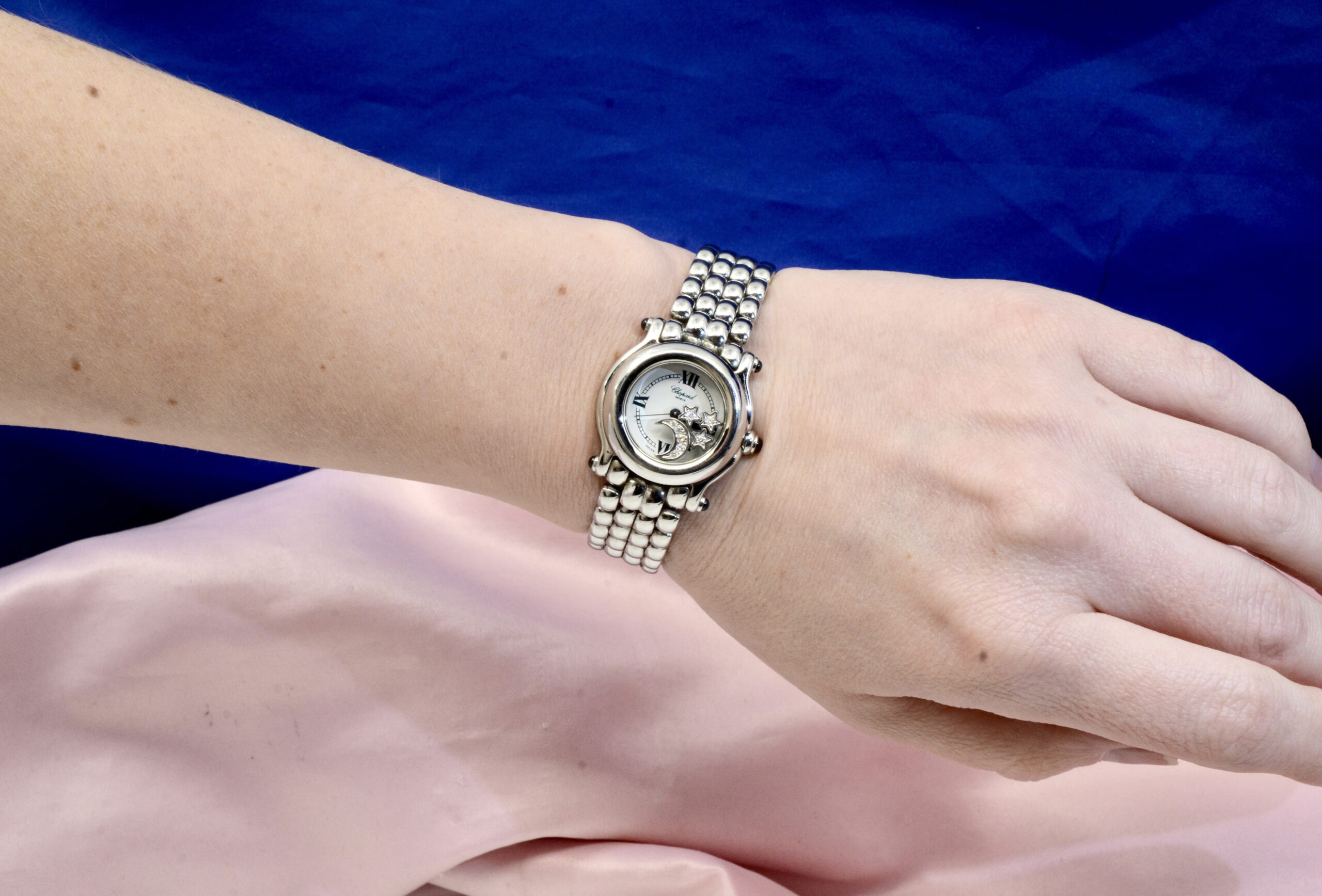 Women's Chopard Happy Sport Stainless Steel watch w/Diamonds Ref.8245 & box - Image 2