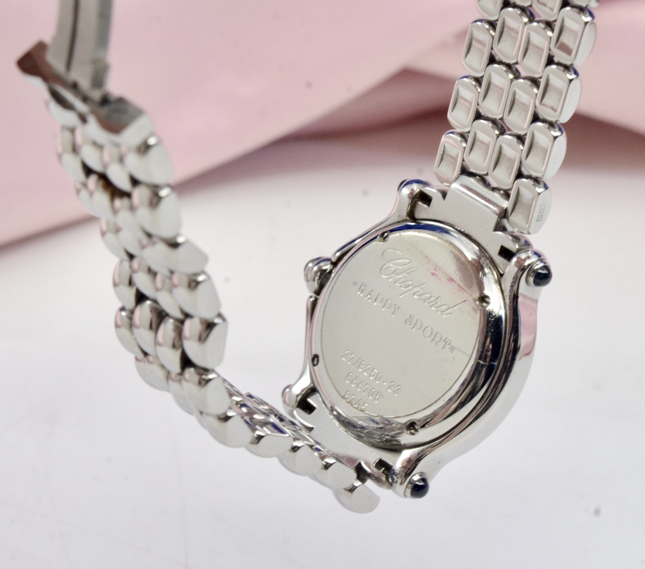 Women's Chopard Happy Sport Stainless Steel watch w/Diamonds Ref.8245 & box - Image 8