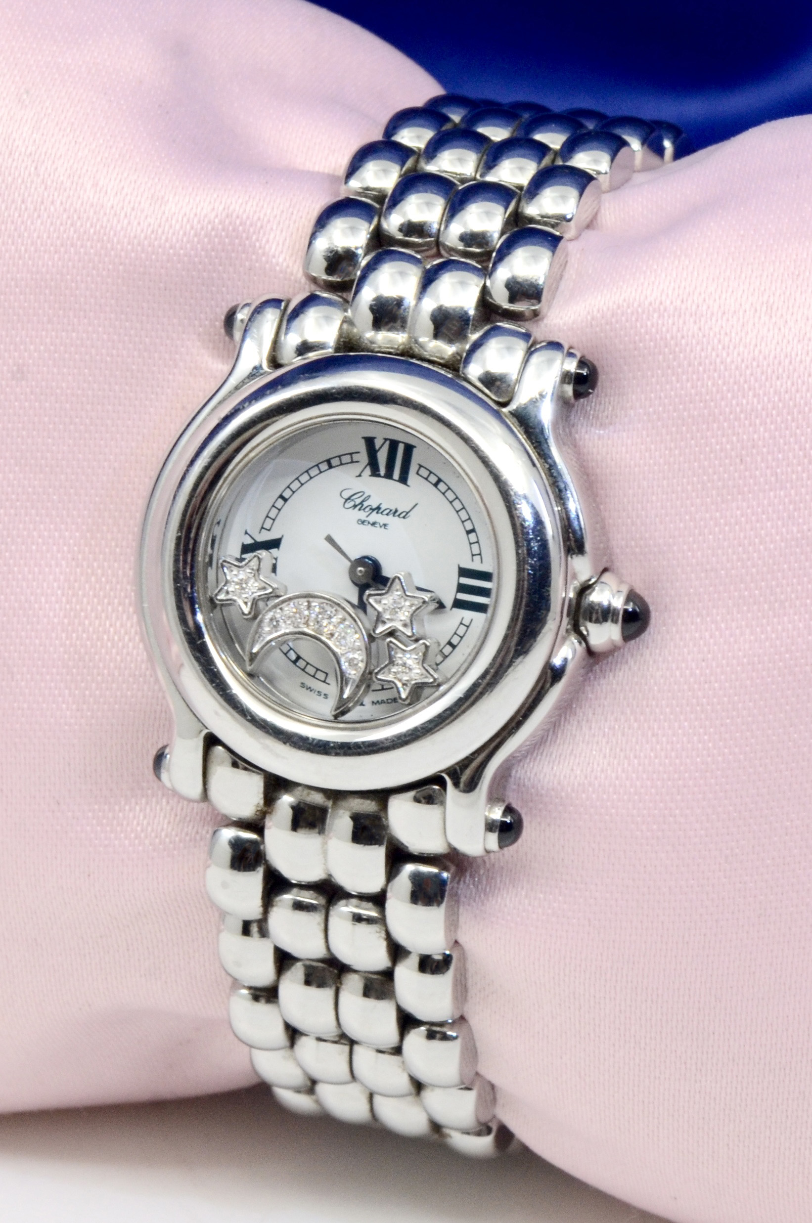 Women's Chopard Happy Sport Stainless Steel watch w/Diamonds Ref.8245 & box - Image 3