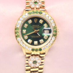 Rolex Oyster Perpetual DateJust Watch 18K YG w/Diamonds,Tsavorites Ref.6571