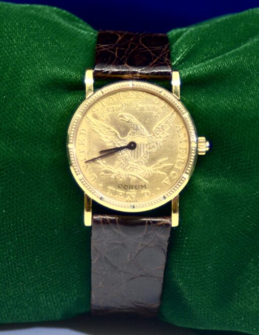 1980s Corum 1893 $10 Gold Coin Motif Dial watch in 18K Yellow Gold Ref.170071 - Image 2