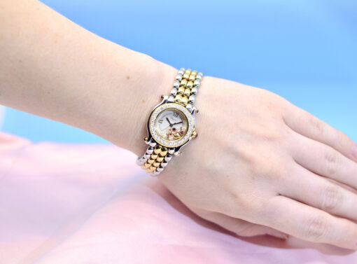 Women Chopard Happy Sport watch 18K Yellow Gold & SS w/Rubies, Diamonds 27/8251 - Image 3