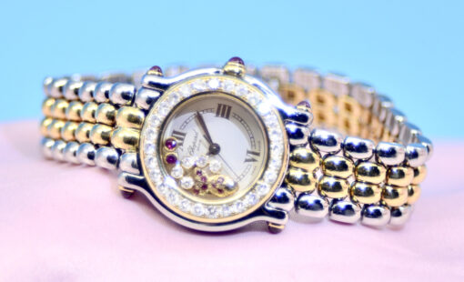 Women Chopard Happy Sport watch 18K Yellow Gold & SS w/Rubies, Diamonds 27/8251 - Image 6