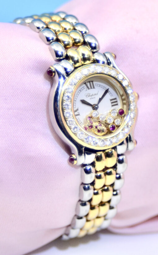 Women Chopard Happy Sport watch 18K Yellow Gold & SS w/Rubies, Diamonds 27/8251 - Image 4