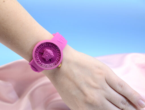 Versace Womens Medusa Pop Pink Strap Fashion Quartz Watch  39mm with pouch case - Image 2