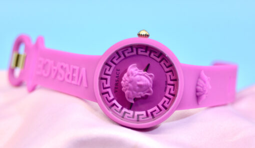 Versace Womens Medusa Pop Pink Strap Fashion Quartz Watch  39mm with pouch case - Image 10