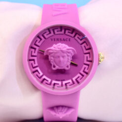 Versace Womens Medusa Pop Pink Strap Fashion Quartz Watch  39mm with pouch case