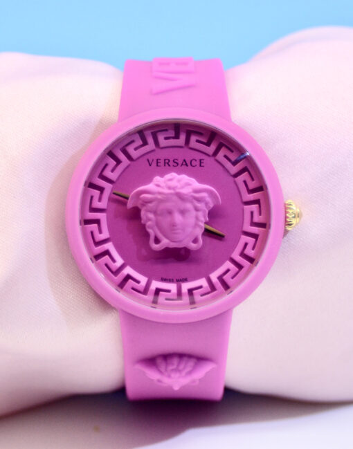 Versace Womens Medusa Pop Pink Strap Fashion Quartz Watch  39mm with pouch case
