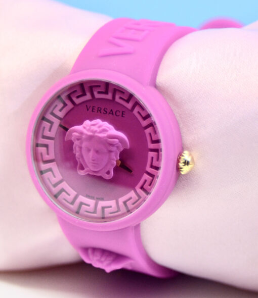 Versace Womens Medusa Pop Pink Strap Fashion Quartz Watch  39mm with pouch case - Image 5
