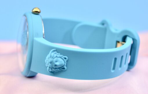 Versace Womens Medusa Pop Blue Strap Fashion Quartz Watch  39mm with pouch case - Image 7