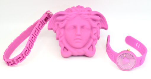 Versace Womens Medusa Pop Pink Strap Fashion Quartz Watch  39mm with pouch case - Image 3
