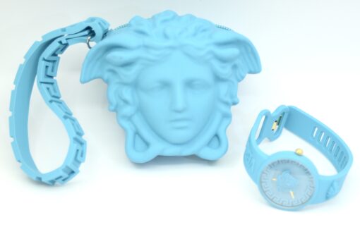 Versace Womens Medusa Pop Blue Strap Fashion Quartz Watch  39mm with pouch case - Image 2