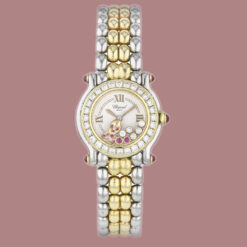 Women Chopard Happy Sport watch 18K Yellow Gold & SS w/Rubies, Diamonds 27/8251