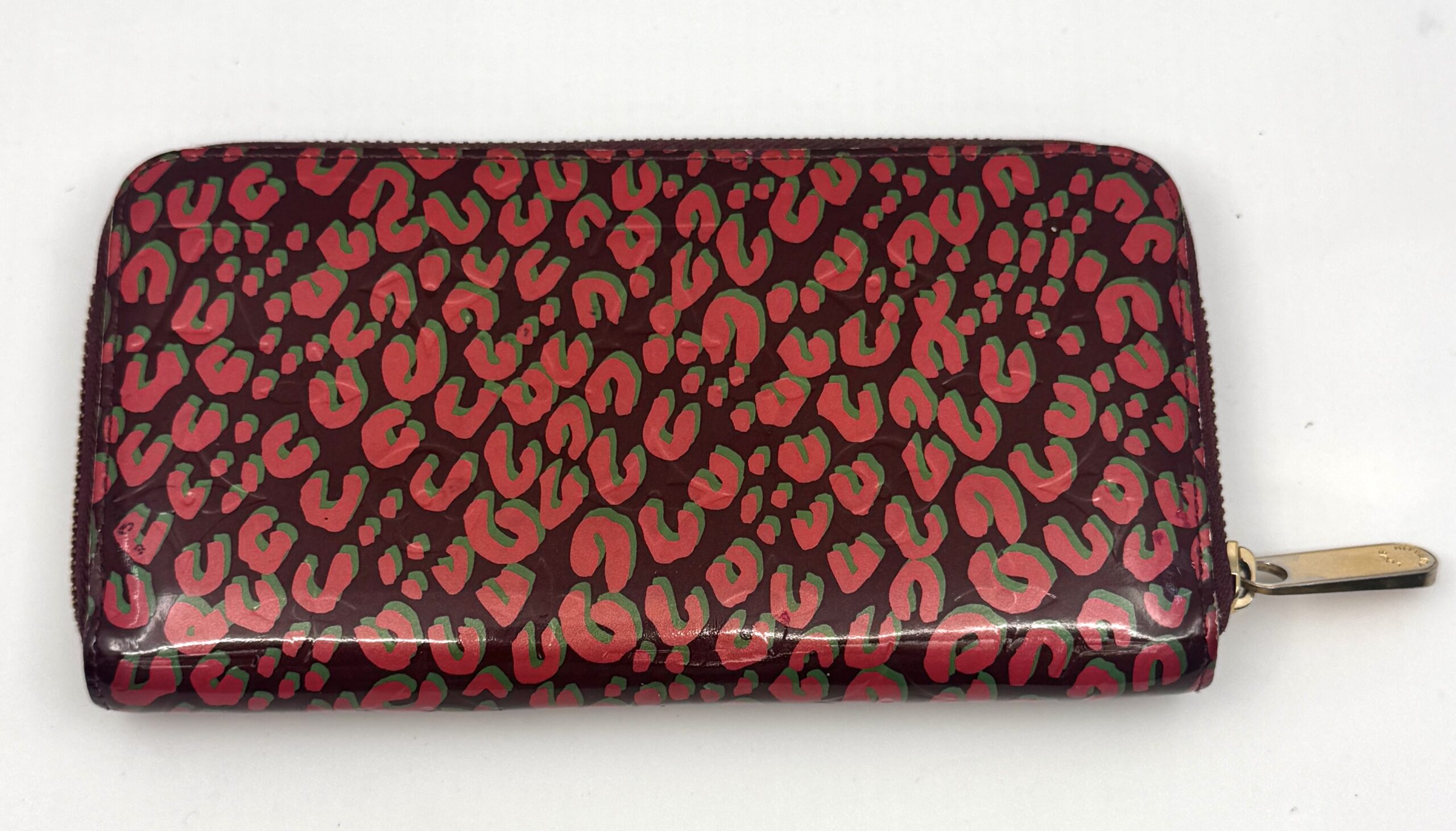 Louis Vuitton Zippy Wallet-Vernis Leopard Pattern in Rouge Fauviste M91477 - Image 4