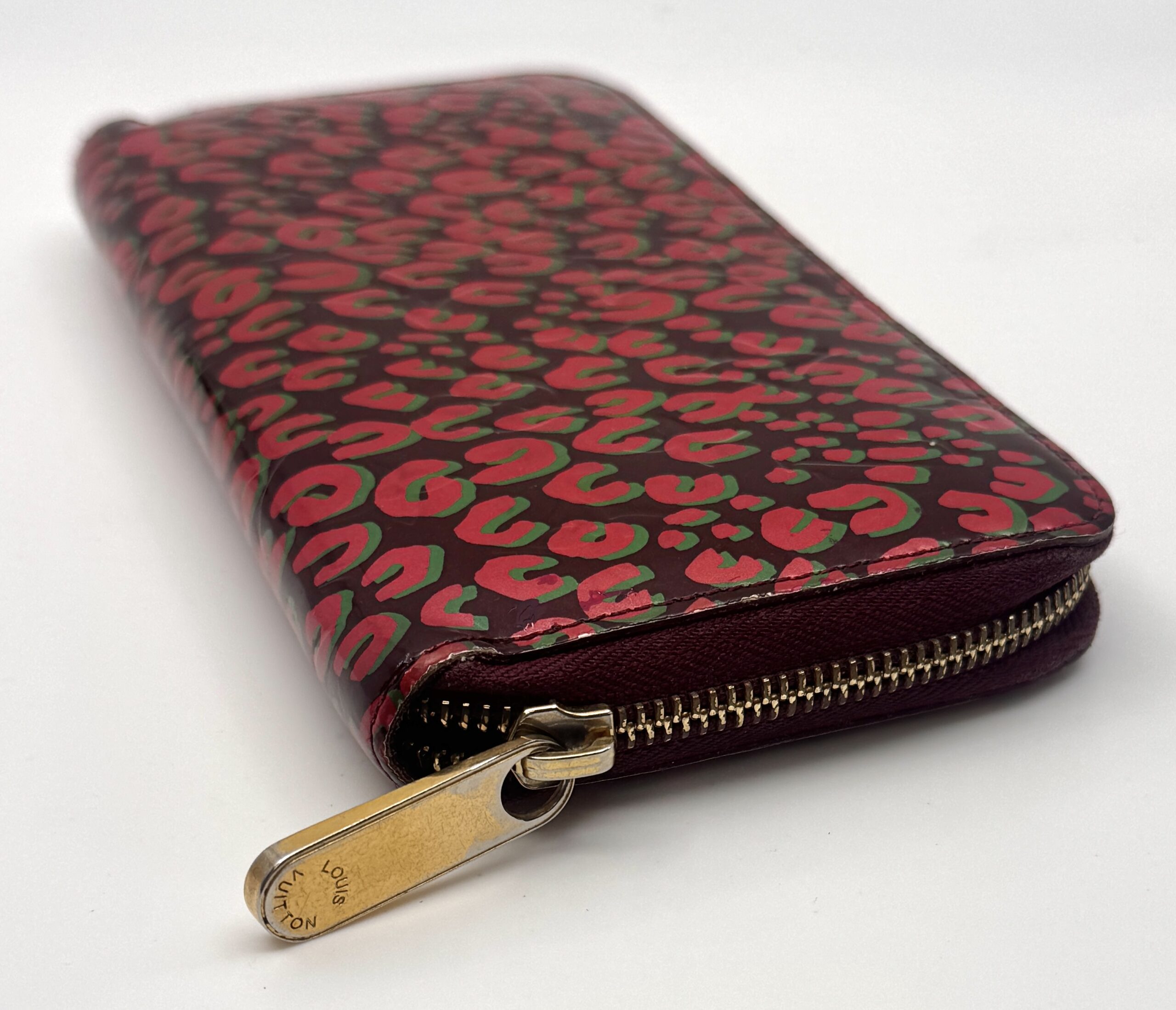 Louis Vuitton Zippy Wallet-Vernis Leopard Pattern in Rouge Fauviste M91477 - Image 6
