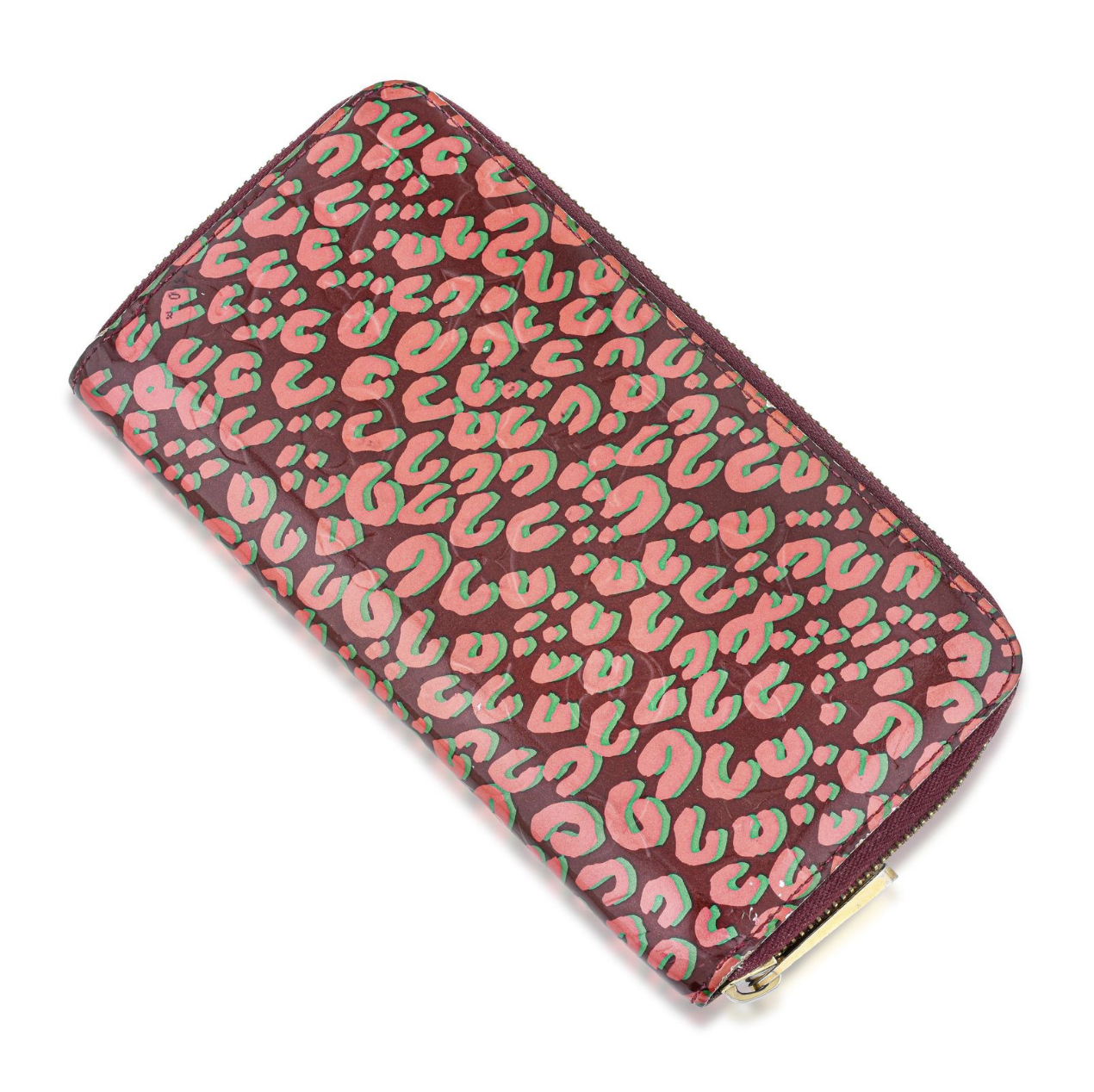 Louis Vuitton Zippy Wallet-Vernis Leopard Pattern in Rouge Fauviste M91477 - Image 2