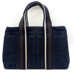 Authentic Hermes Troca Horizontal PM Tote Bag, Black color, Canvas & Leather
